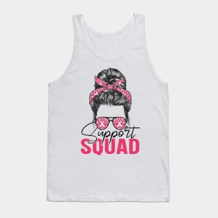 Messy Bun Support Squad Breast Cancer Awareness Tank Top